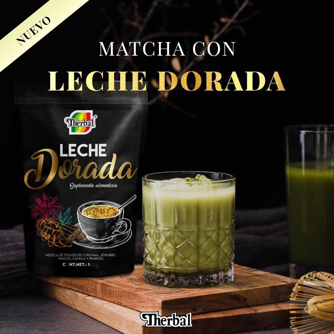 Matcha con Leche Dorada 💚